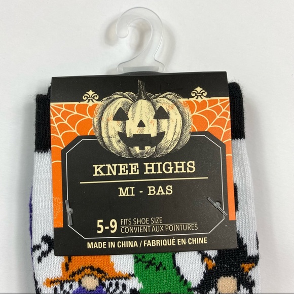 NWT Halloween Gnomes Knee Highs Socks Size 5-9 - Picture 3 of 5
